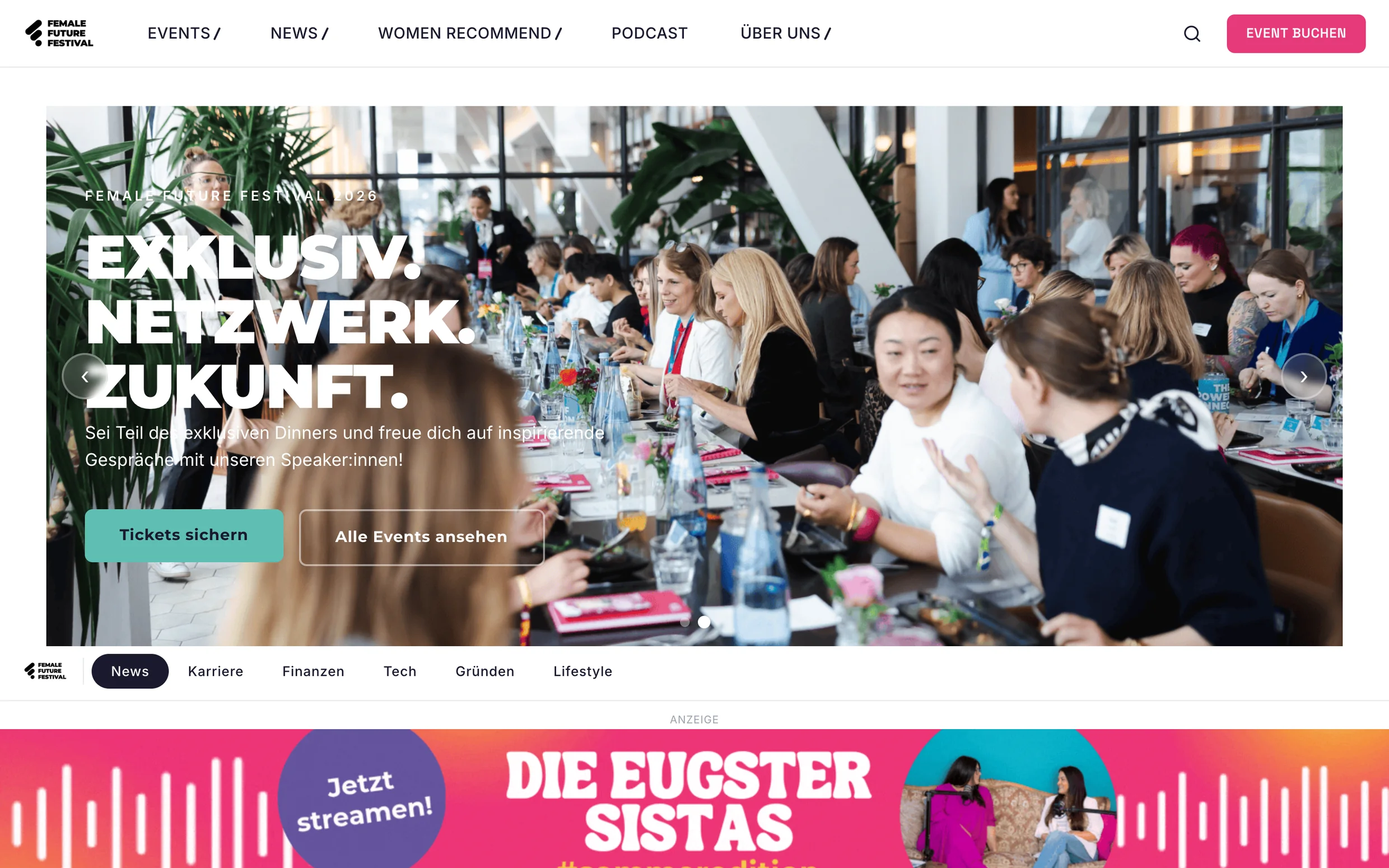 Startseite von Female Future Festival