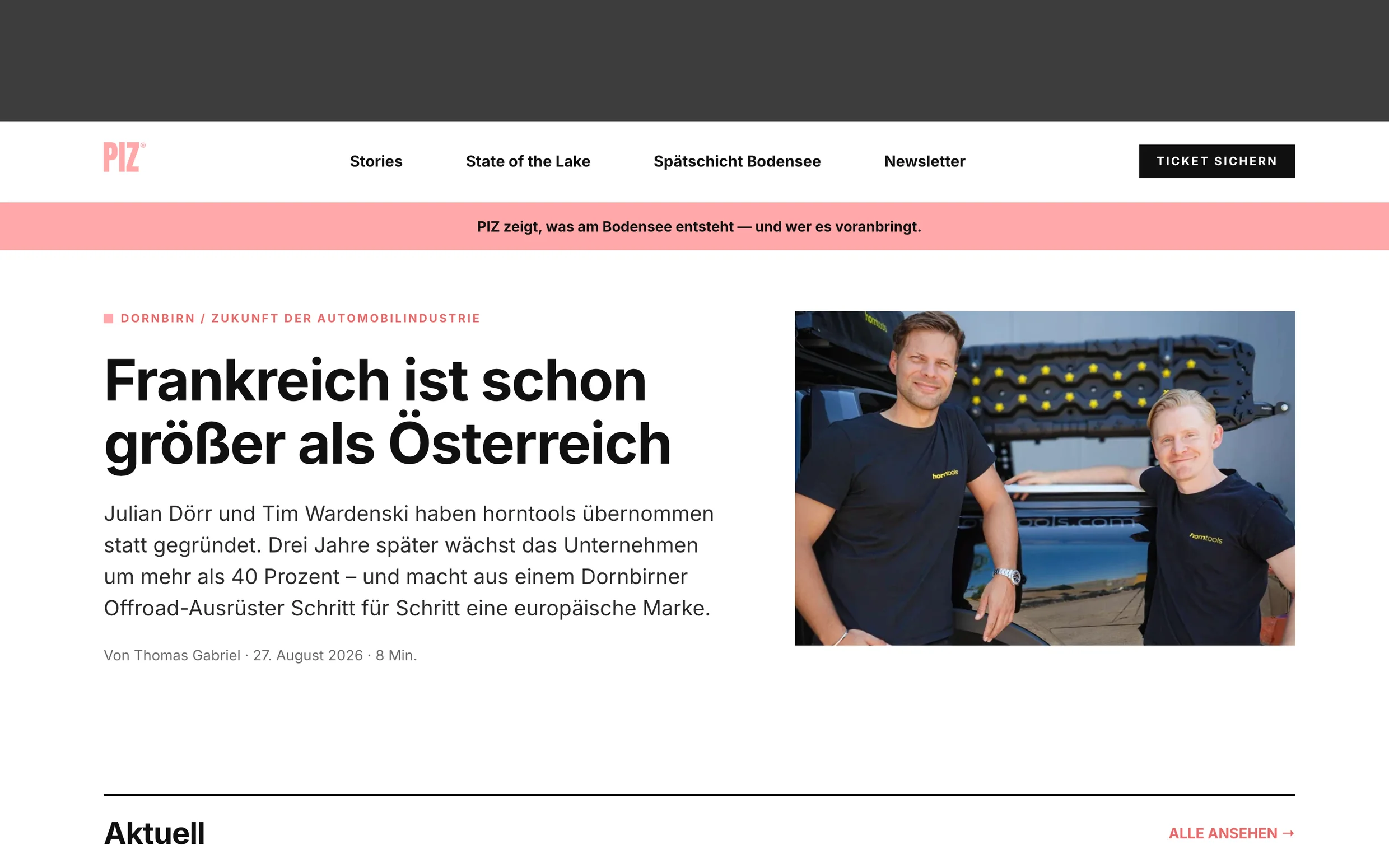 Startseite von PIZ