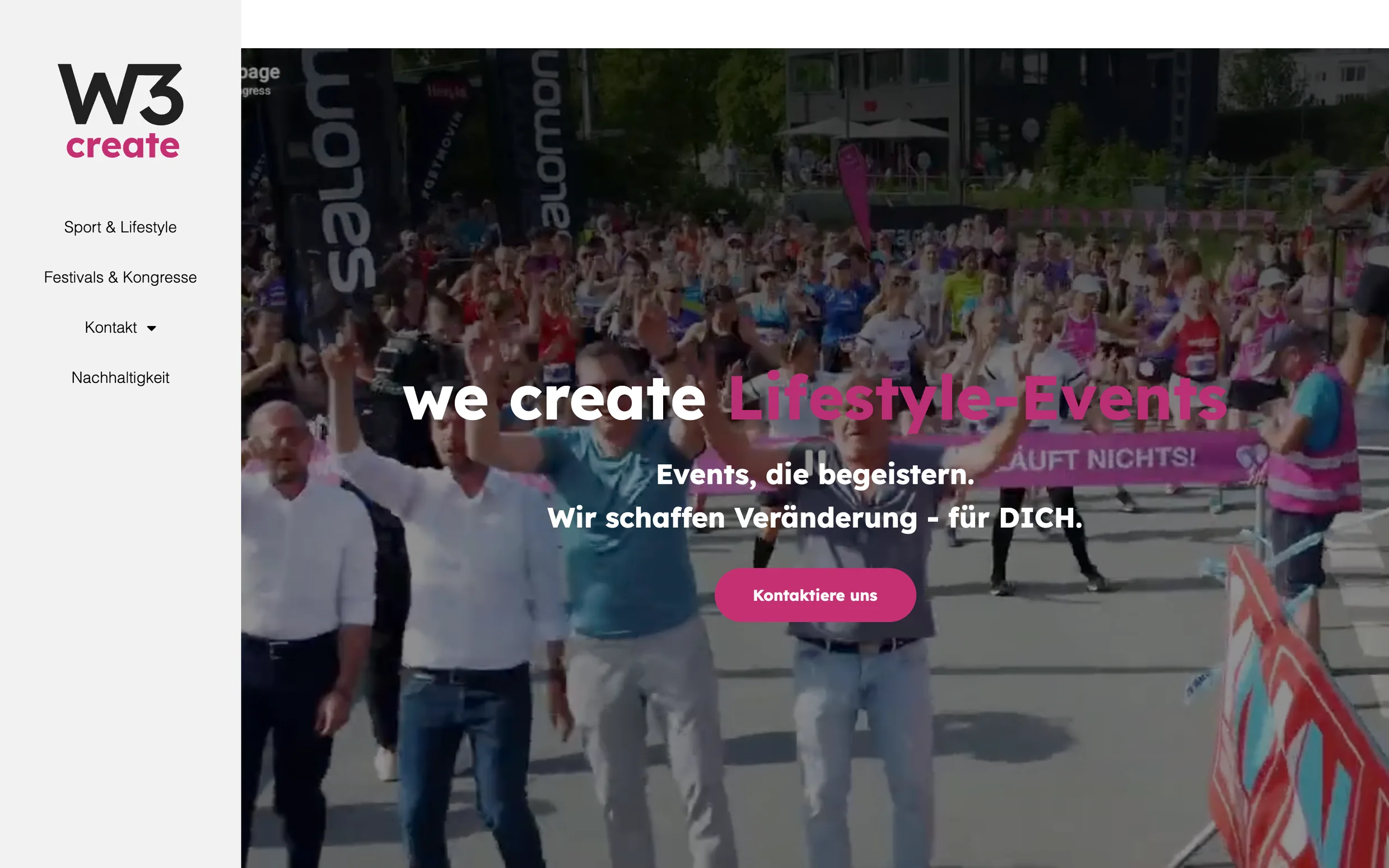 Startseite von W3 create